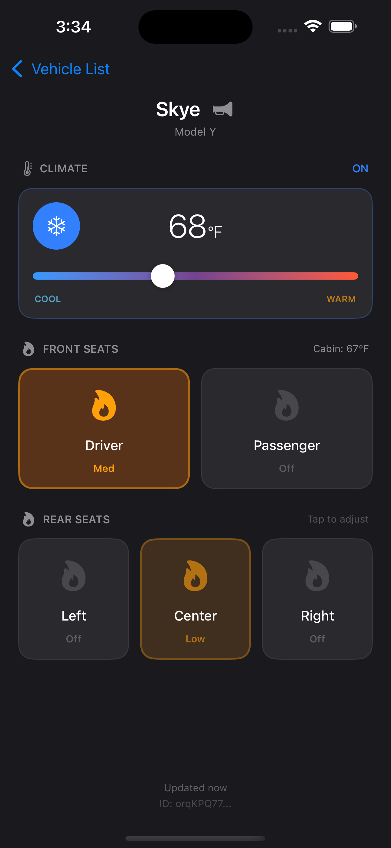 Guest climate and seat heater controls
